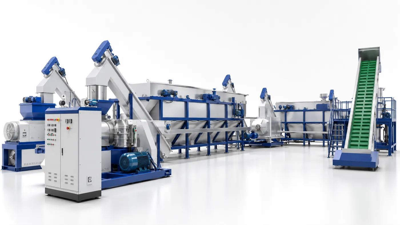 Plastic recycling equipment line